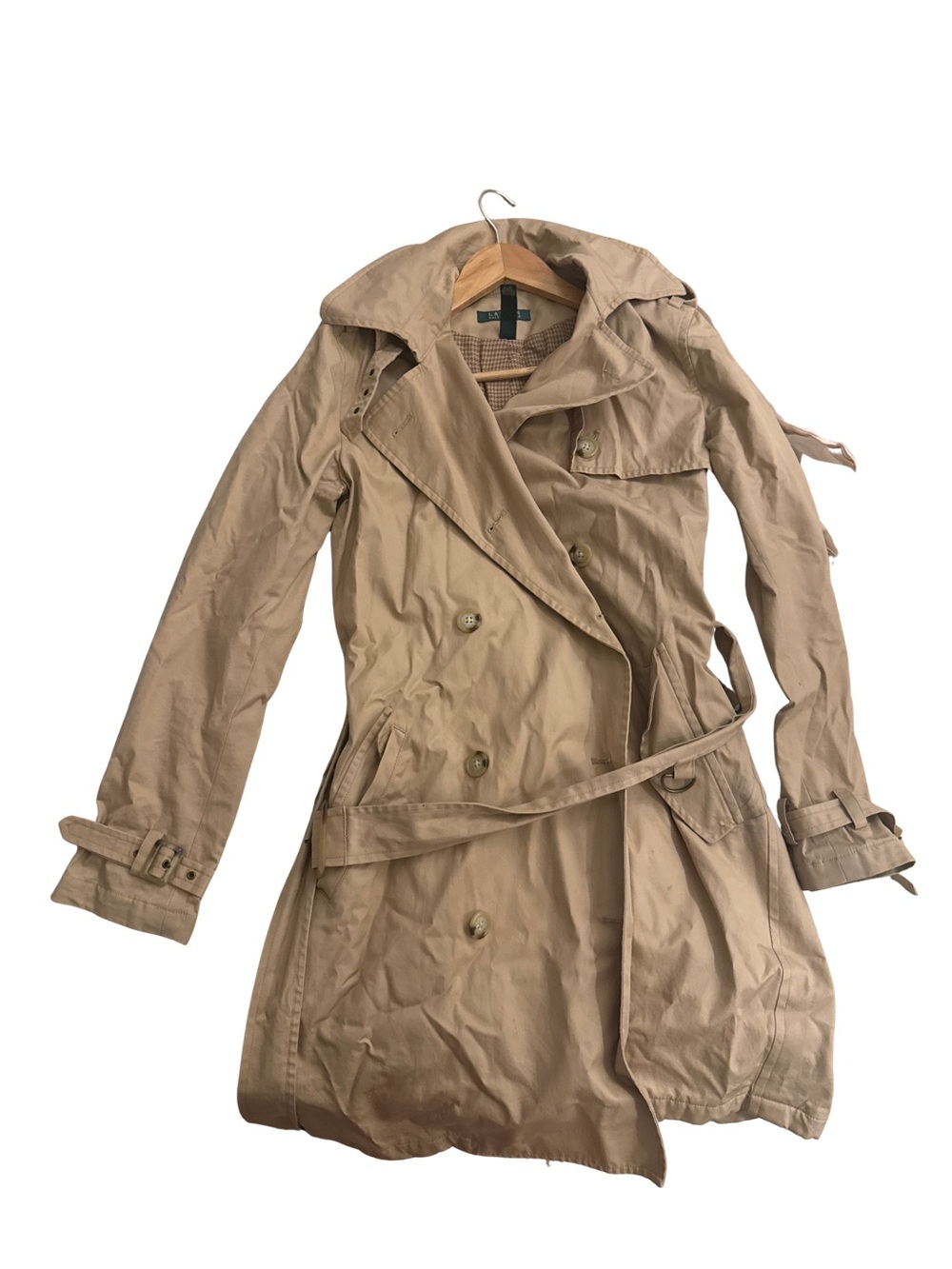 Lauren Ralph Lauren Beige Double-Breasted Trench Coat